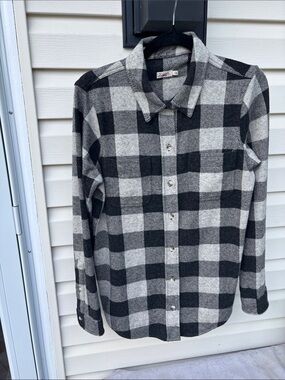 FAHERTY BLACK and Gray Plaid Button-Down Shirt - Men-S